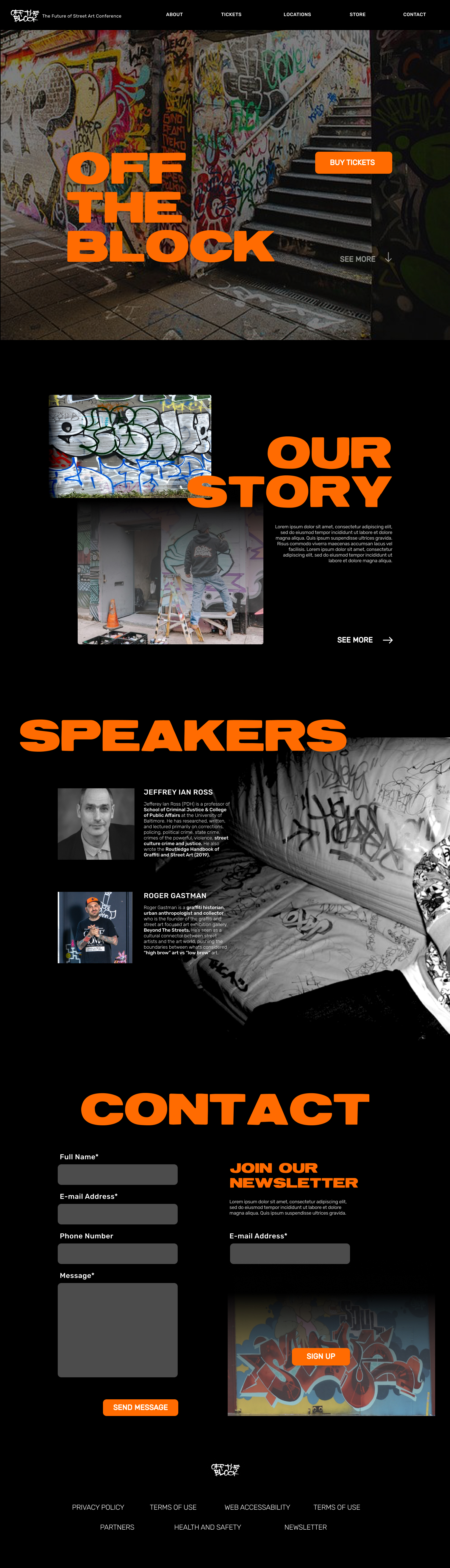 Writer's Block landing page design